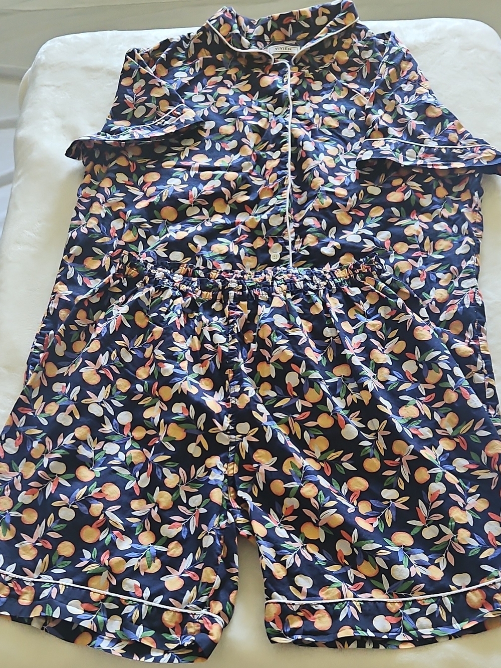 Vivien Short Sleeve Button Up And Shorts Pajama Set